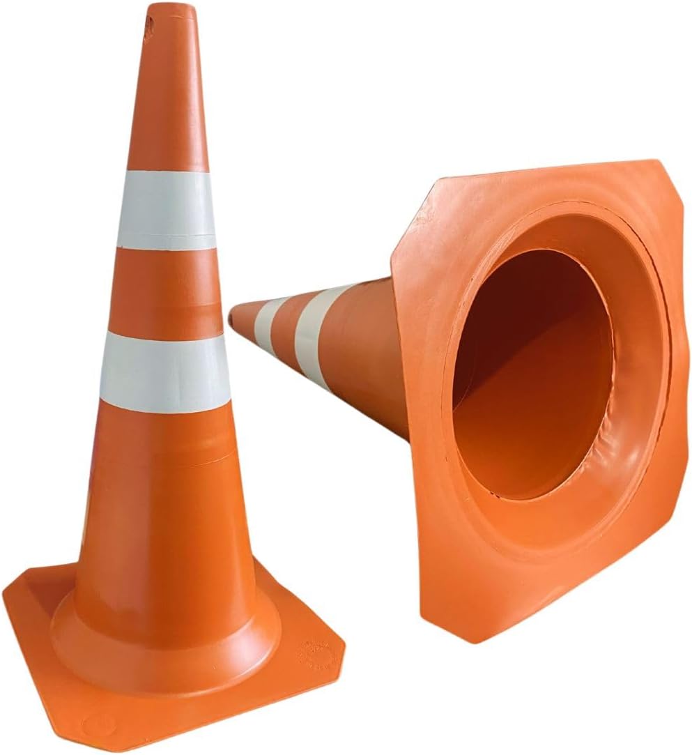 Cone de Sinalização 75 cm Laranja e Branco